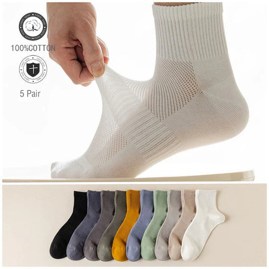 Plain High Quality Breathable Mesh Socks ( Pack Of 10 )